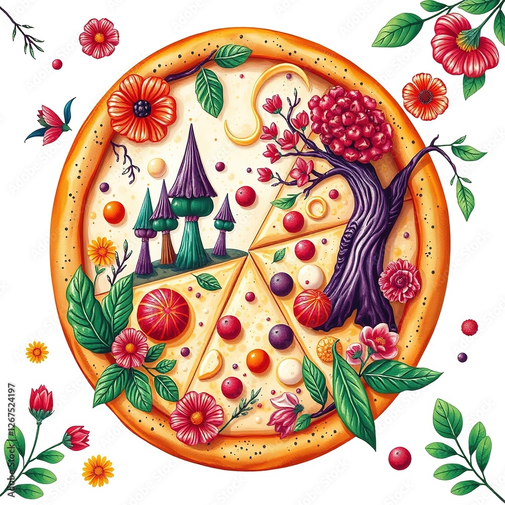 Enchanted Forest Sweet Pizza with Earthy Accents Enchanted Forest Sweet Pizza with Earthy Accents