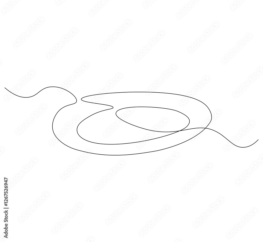 Fototapeta premium Plate kitchen continuous line. Continuous one line drawing plate. plate, equipment concept. Single line drawing