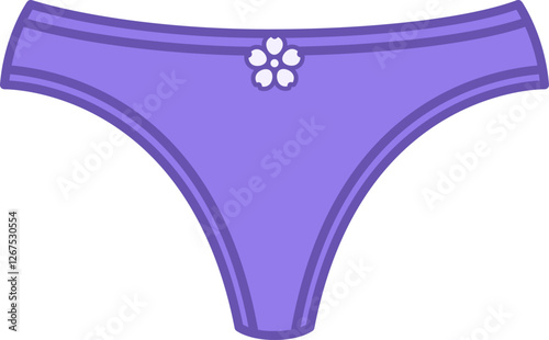Colored Panties Icon. Vector Drawing. Women Underwear. Fashion and Clothing Concept