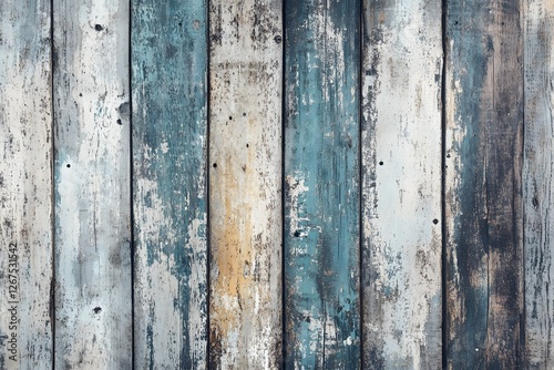 Weathered and Distressed Wooden Planks Forming a Rustic Background Texture