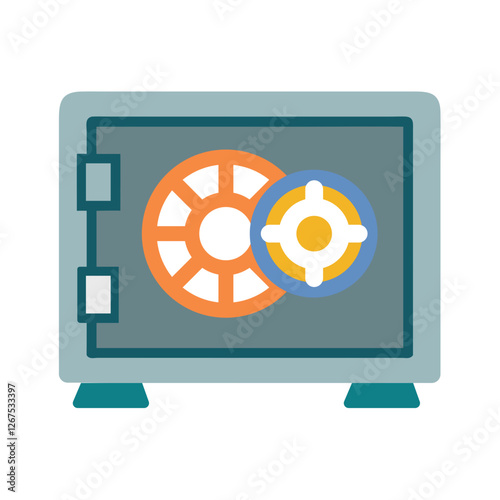 Safe Vault Icon for Secure Storage, Secure Vault Icon for Money Protection, Bank Vault Icon for Financial Security,