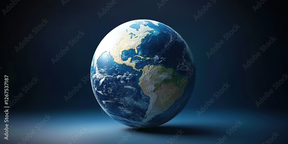3D rendering of the Earth as an egg, showing the continents and oceans on its surface. The background is a dark blue with soft lighting highlighting the Earth's shape. 3D rendering of the Earth as an egg, showing the continents and oceans on its surface. The background is a dark blue with soft lighting highlighting the Earth's shape.