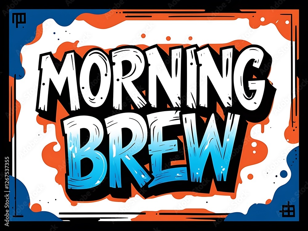 Fototapeta premium Morning Brew Graphic Design Artistic Text