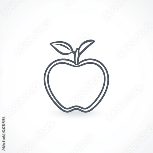 Simple apple icon, graphic design, isolated, background photo