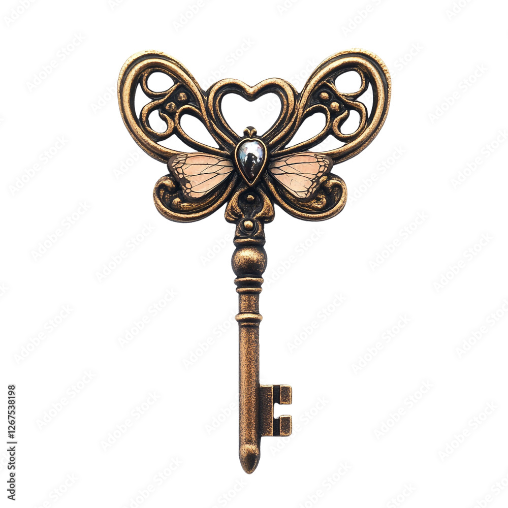 Ornate Butterfly Key Enchanting Antique Key Mysterious Secret Ornate Butterfly Key Enchanting Antique Key Mysterious Secret