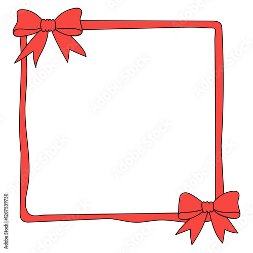 Bow ribbon frame. Frame of coquette pretty charming pink bows and ribbons.