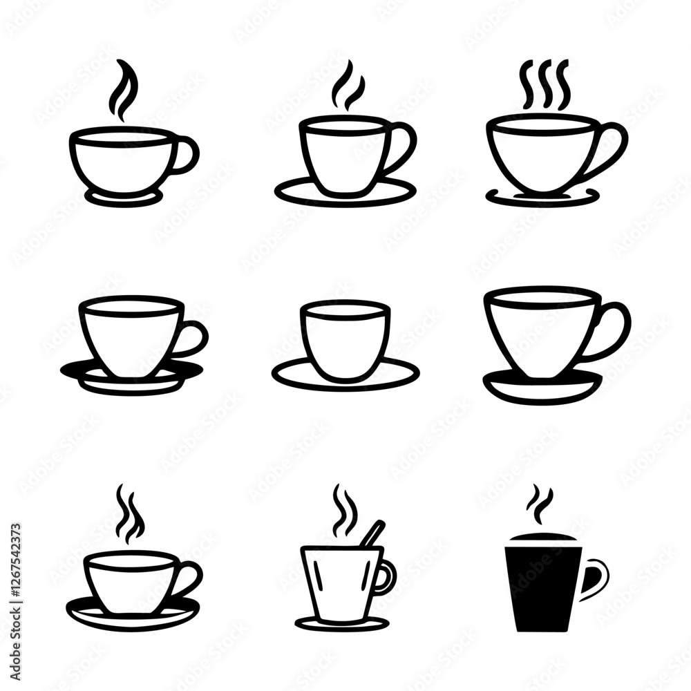 set of coffee cups