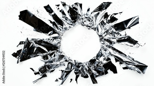 Silver Explosion Hole on White Paper