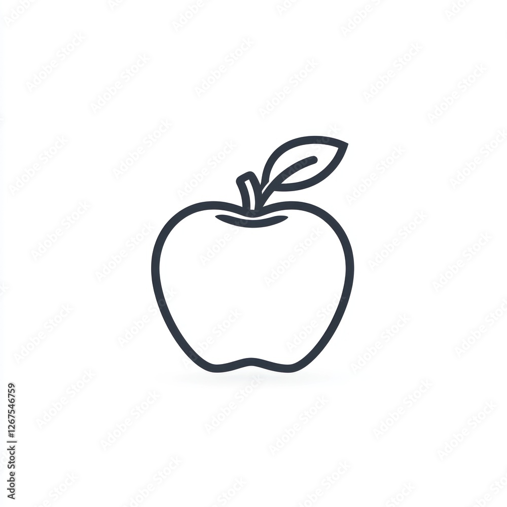 Simple apple icon on white background. Possible use for educational materials or healthy food Simple apple icon on white background. Possible use for educational materials or healthy food
