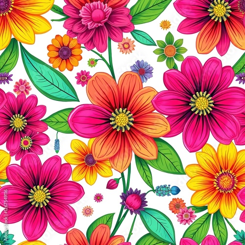 Intricate Floral Tapestry on Scientific Canvas