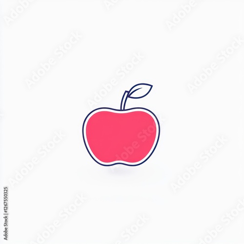 Simple red apple graphic icon photo