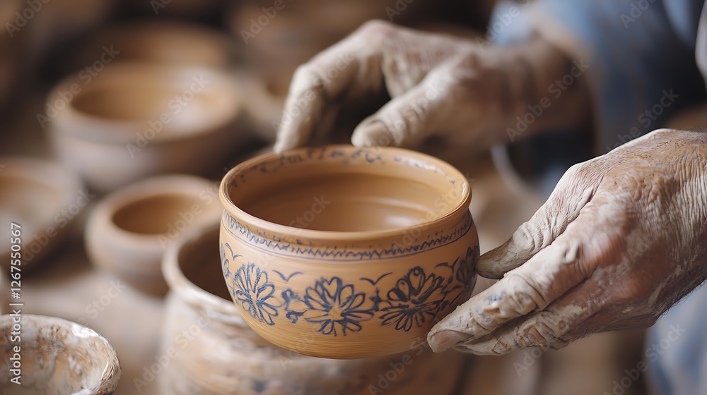 Artisan Hands Shaping Clay: A Pottery Masterpiece in Progress Artisan Hands Shaping Clay: A Pottery Masterpiece in Progress