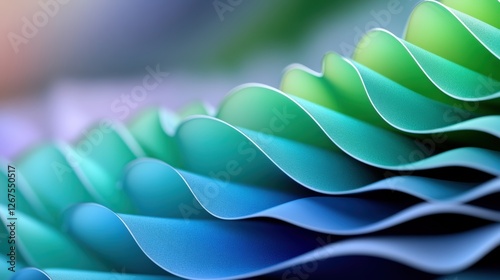 Fototapeta Naklejka Na Ścianę i Meble -  Fluid organic waves in green and blue tones  .