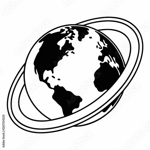 planet earth line icon vector,Line Icon Vector File