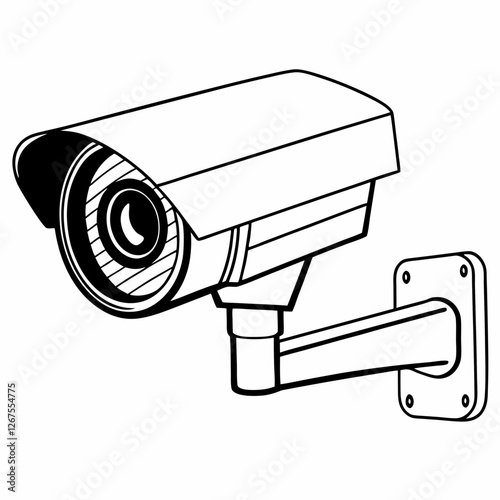 surveillance camera line icon vector, Security camera icon  SVG 