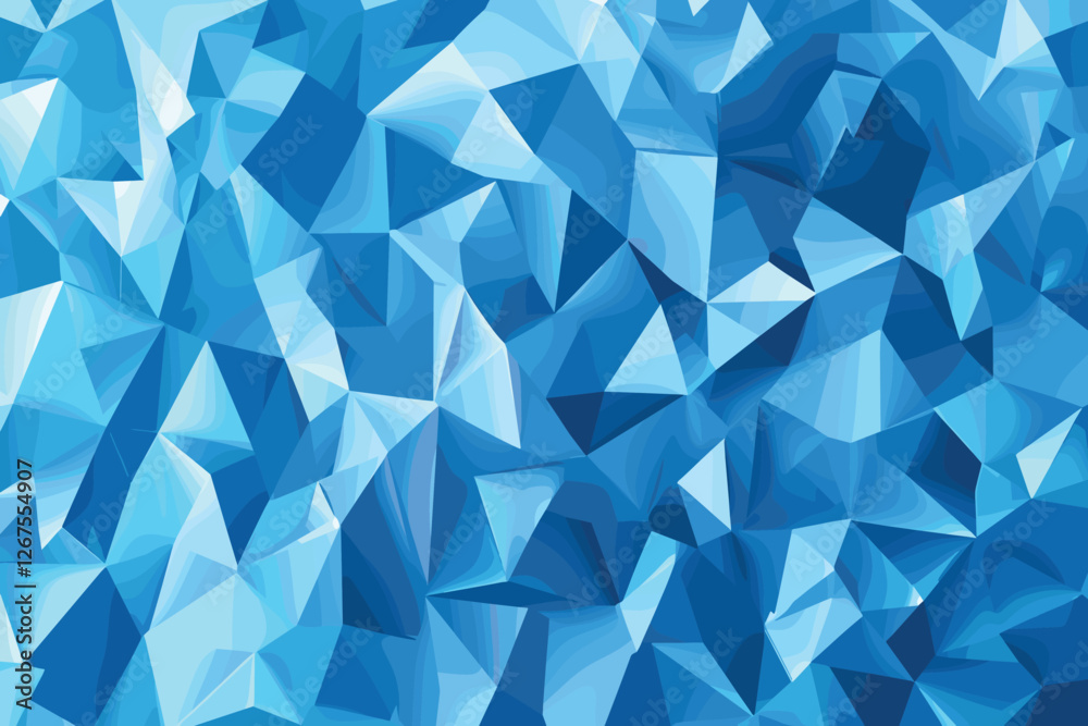 Fototapeta premium Blue triangles background. Abstract polygonal illustration, isolated on white background, Flat style vector illustration