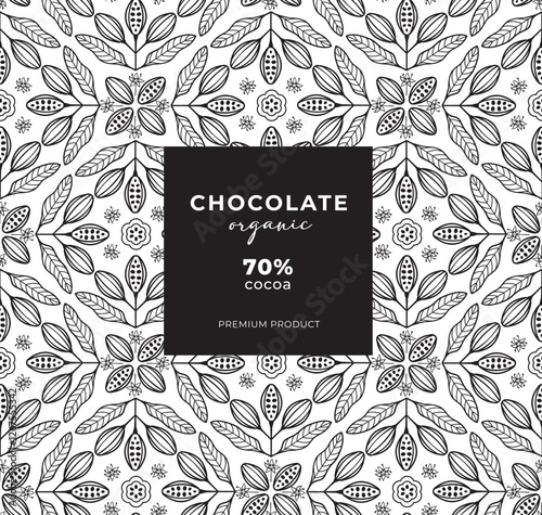 Cocoa bean illustration. Vintage style design template. chocolate cocoa beans. Vector illustration
