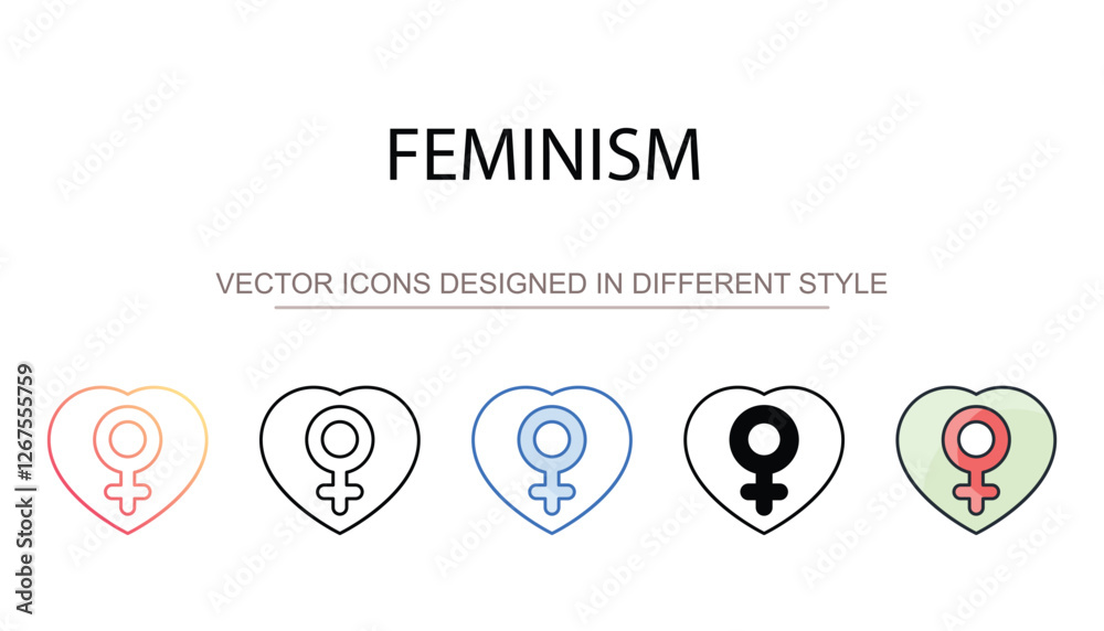 Feminism icon design with white background stock illustration Feminism icon design with white background stock illustration