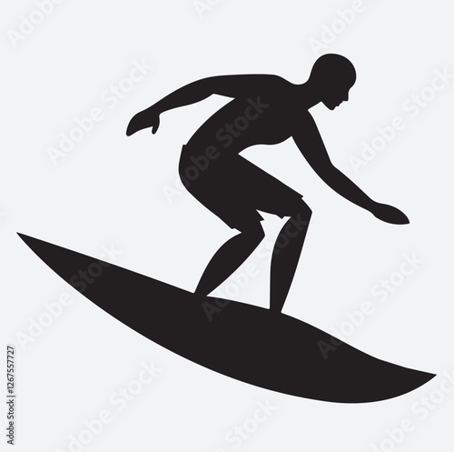 a surfer performing various surfing maneuvers on a surfboard silhouette vector art illustration, vector illustration of a surfer