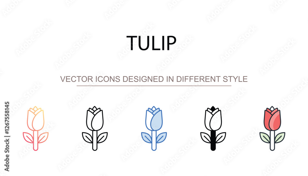 Tulip icon design with white background stock illustration Tulip icon design with white background stock illustration