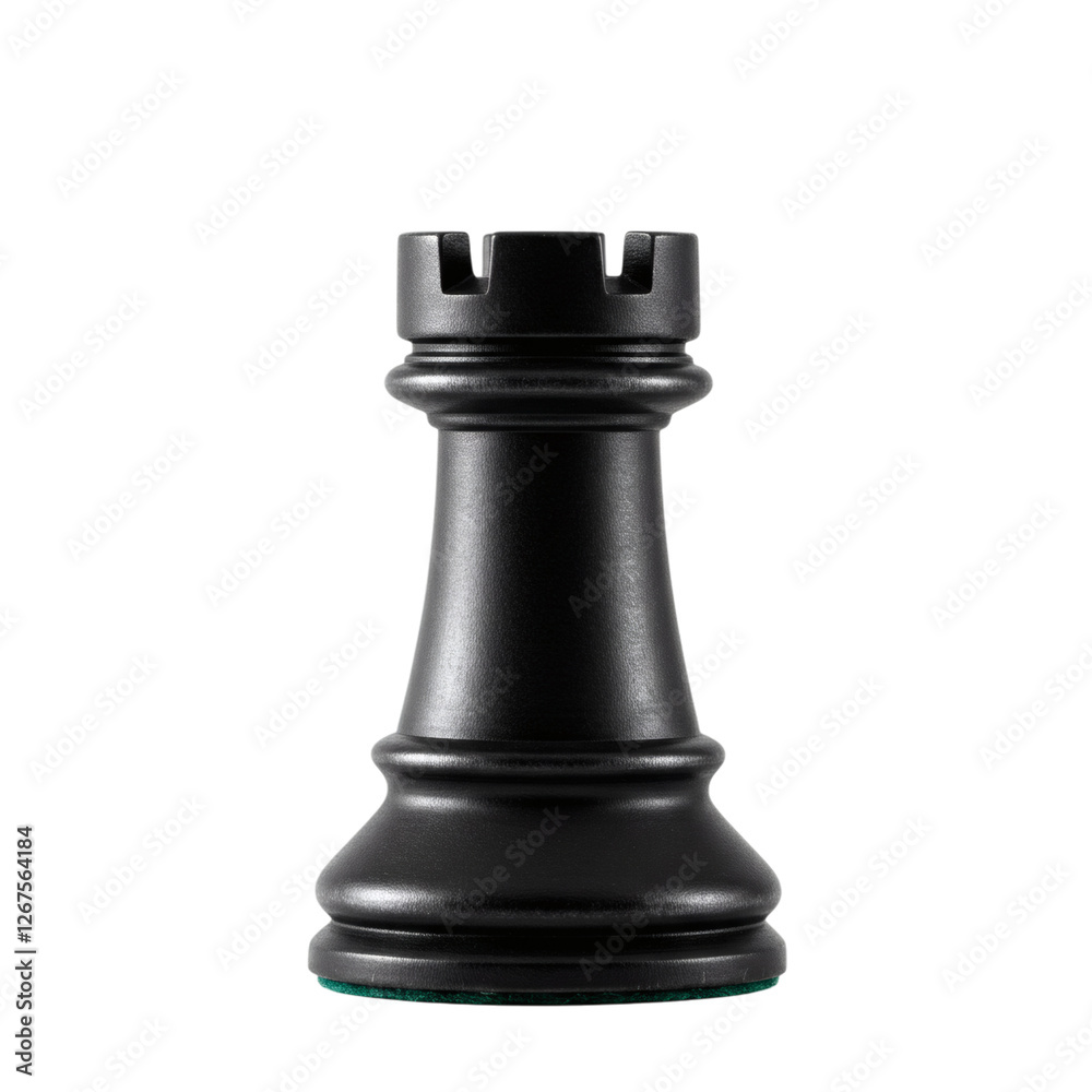 Black Chess Rook: Strategy, Power, and Elegance. Isolated on Transparent Background. Black Chess Rook: Strategy, Power, and Elegance. Isolated on Transparent Background.