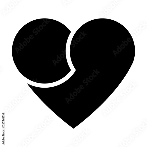 Love icon in glyph style. Heart icon in glyph style