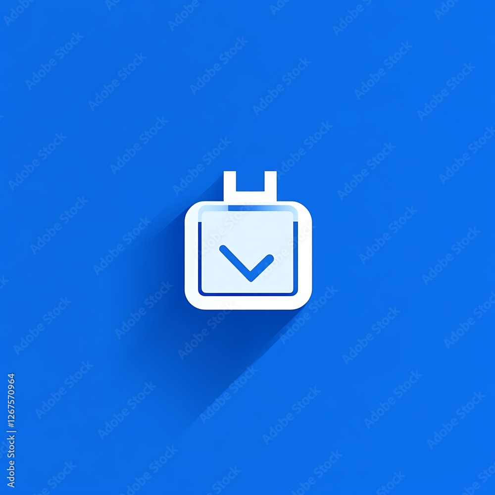White Calendar Icon Shows Task Completion White Calendar Icon Shows Task Completion