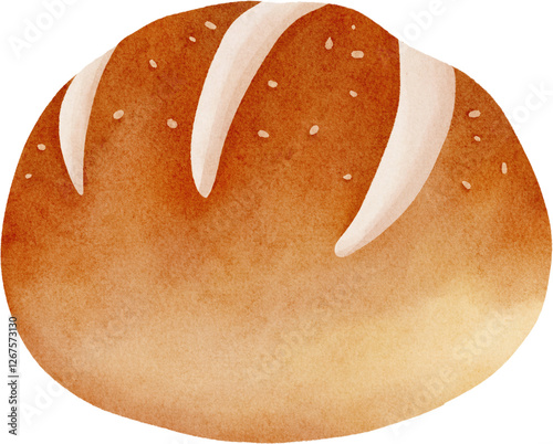 watercolor cream bun