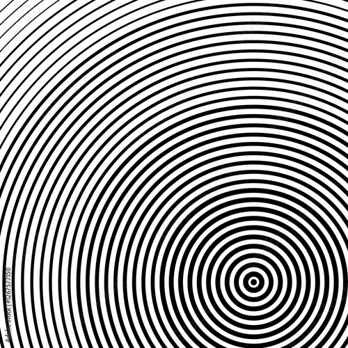 Abstract vector circle halftone black background. Gradient retro line pattern design. Universal template