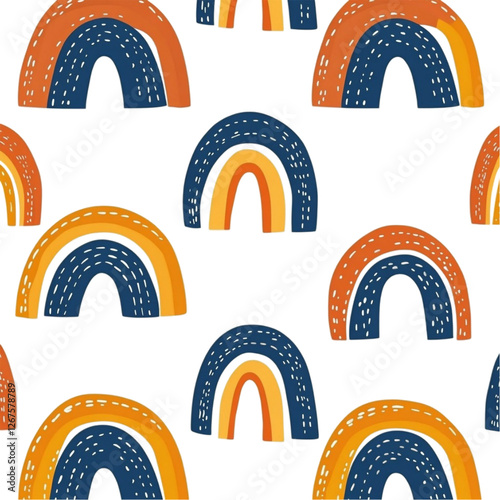 Cheerful Rainbow Pattern Joyful Colors Happy Design