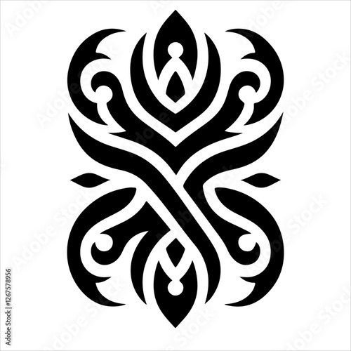 Tribal tattoo silhouette vector. Tribal tattoo icon. Vector tribal tattoo silhouette illustration.