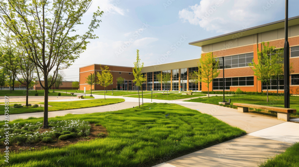 Obraz premium public school high school building