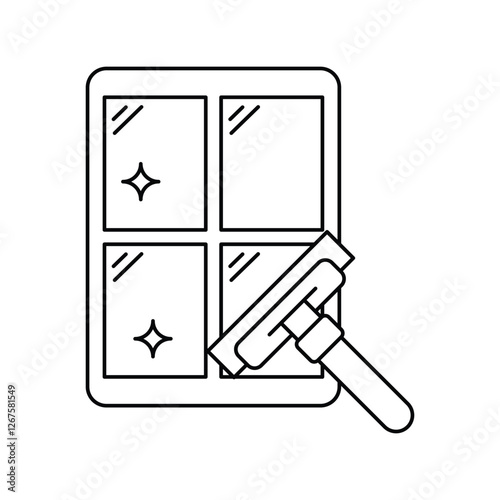window cleaner lineal icon with white background vector stock illustration
