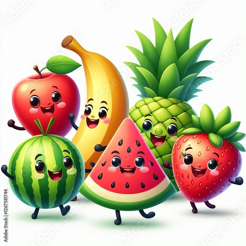 funny fruits cartoon