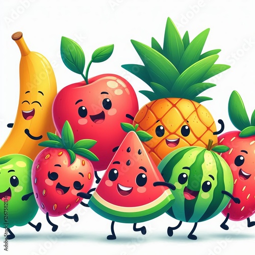 funny fruit cartoon