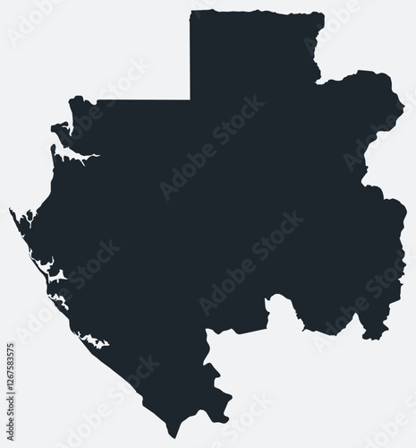Gabon map. Just a simple border map. Shape of the country. Flat blank Gabon outline. Vector boundary illustration.