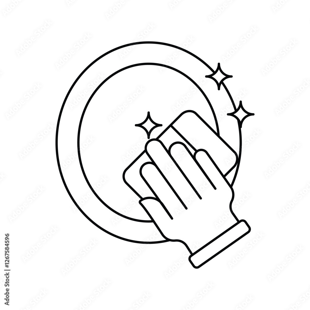 Fototapeta premium dish lineal icon with white background vector stock illustration
