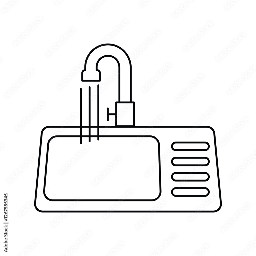 sink lineal icon with white background vector stock illustration sink lineal icon with white background vector stock illustration