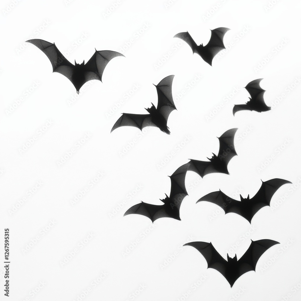 spooky Bats on white background
