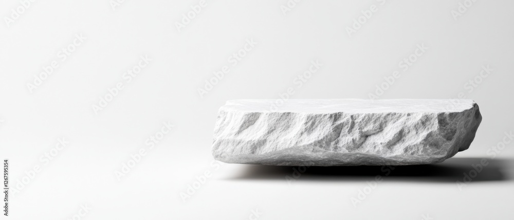 Obraz premium White Stone Podium on White Background