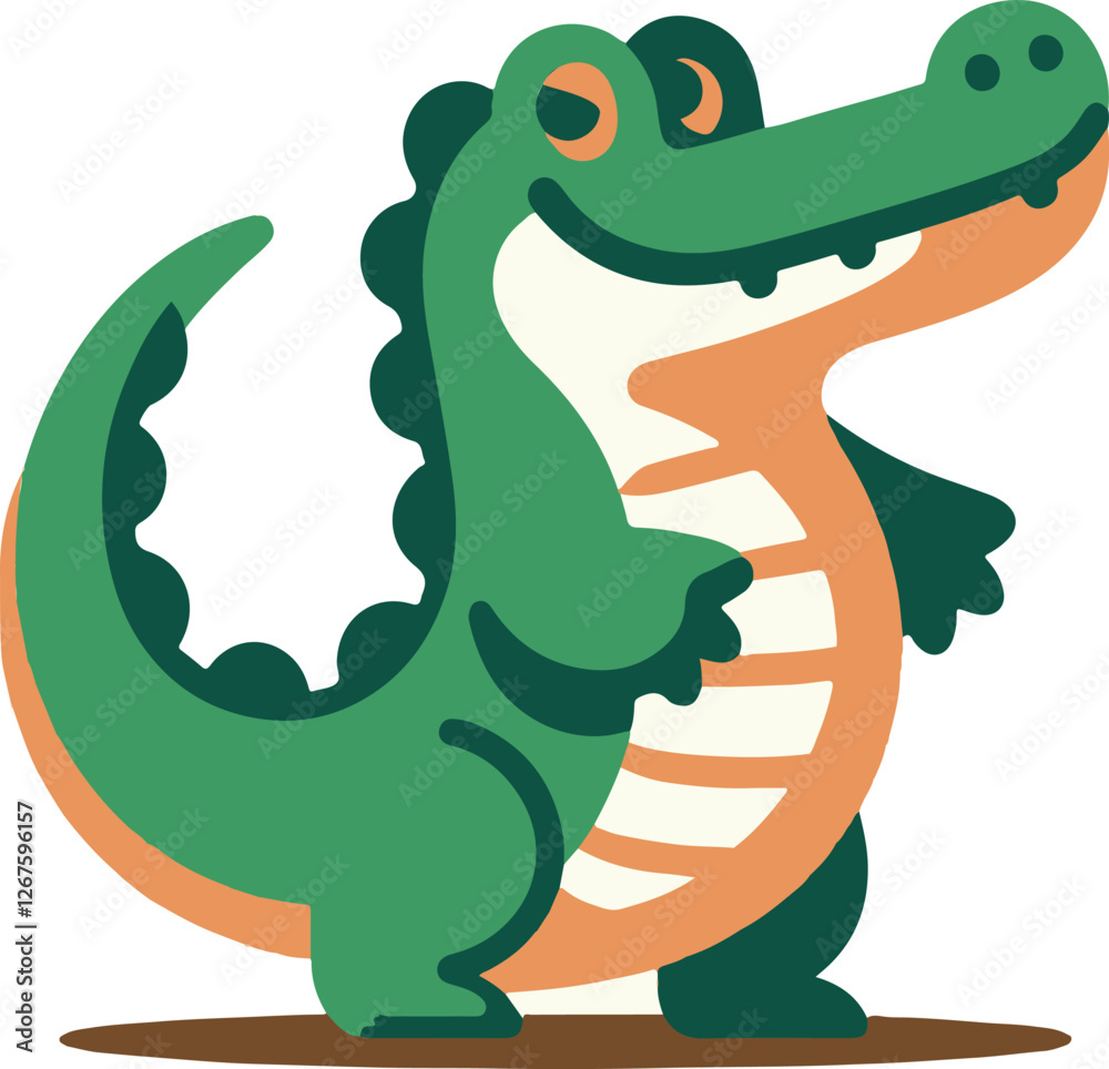 Obraz premium A simple Alligator vector style with white background 