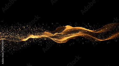 Wallpaper Mural Abstract gold wave particles on black background. Torontodigital.ca