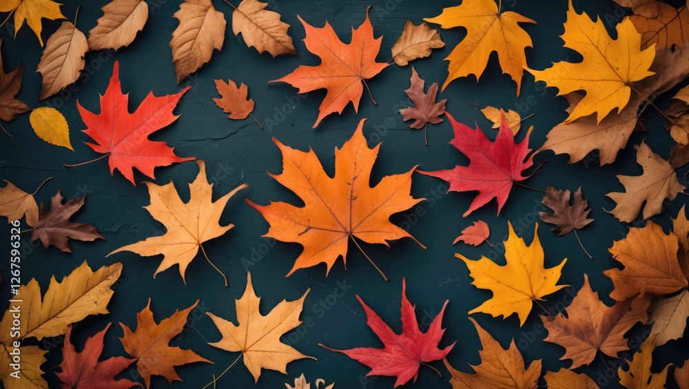colorful autumn leaves on a dark background creating a vibrant seasonal texture perfect for fall-themed projects and designs colorful autumn leaves on a dark background creating a vibrant seasonal texture perfect for fall-themed projects and designs