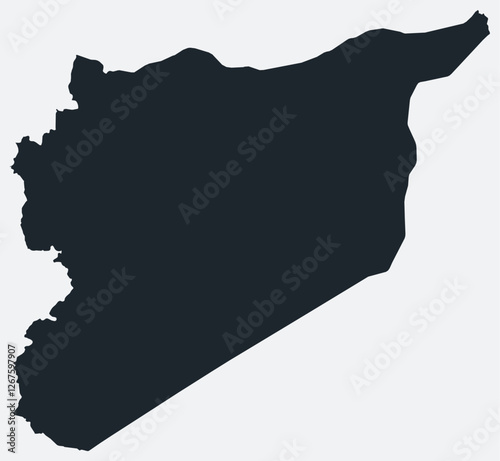 Syria map. Just a simple border map. Shape of the country. Flat blank Syria outline. Vector boundary illustration.