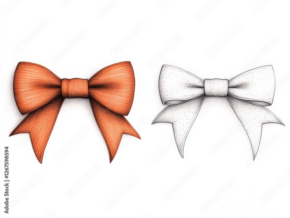 Naklejka premium hand-drawn bows on white