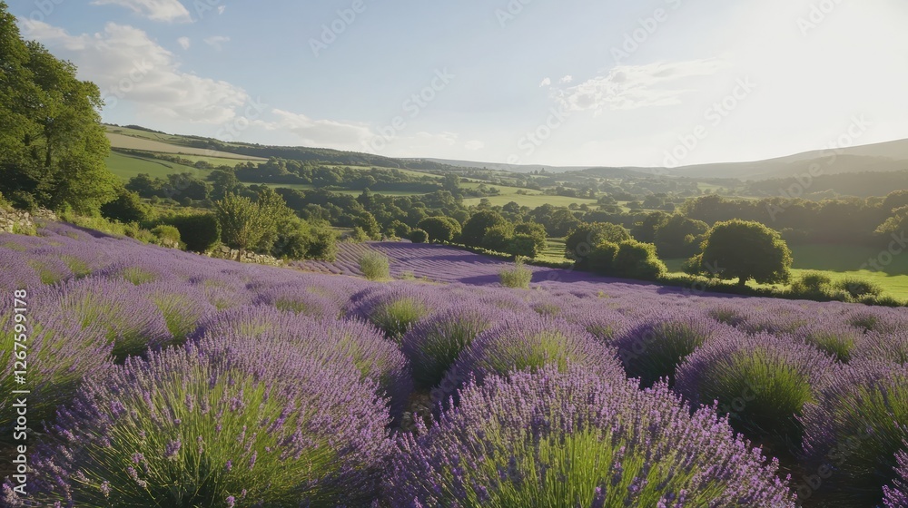 Obraz premium Serene Lavender Fields of Provence at Sunset