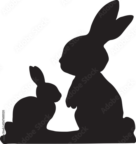 A cute bunny silhouette