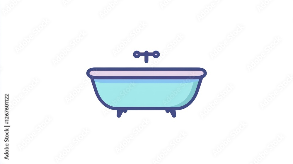 Bathroom bathtub icon, simple design, white background, website use Bathroom bathtub icon, simple design, white background, website use