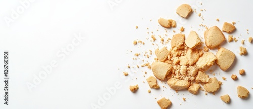 shortbread crumbs on white