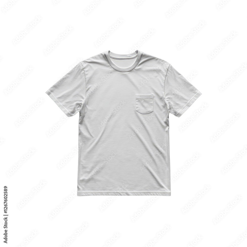 Blank White T-Shirt with Pocket - Mockup for Design Blank White T-Shirt with Pocket - Mockup for Design